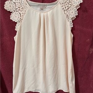 Philosophy Cream Lace Accent Blouse
